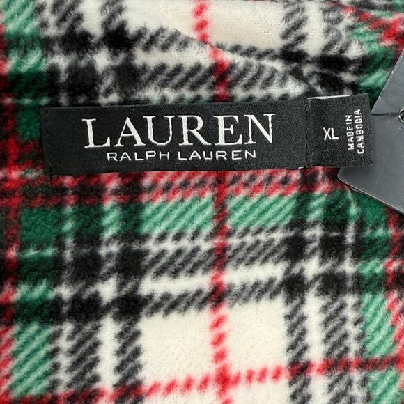 NWT Lauren Ralph Lauren Cozy Christmas Plaid Pajama Set XL Holiday Sleepwear - Picture 4 of 8